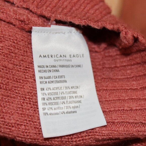 American Eagle V-Neck Button Down Cropped Cardigan Women's Size XS in Rust - Picture 6 of 10